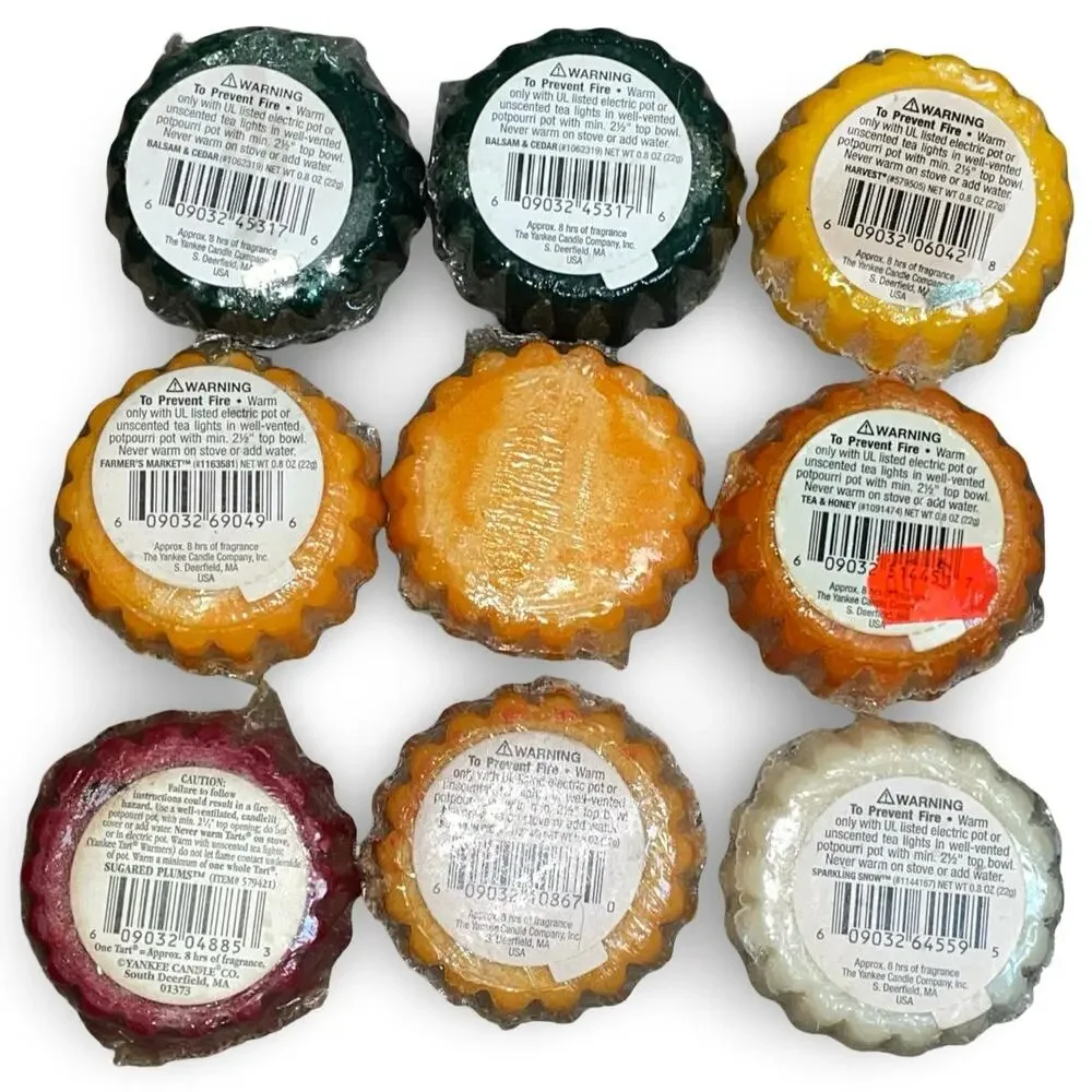 Lot of 9 Vintage Yankee Candle Wax Tarts Fall Winter Holiday Rare Retired Y2K